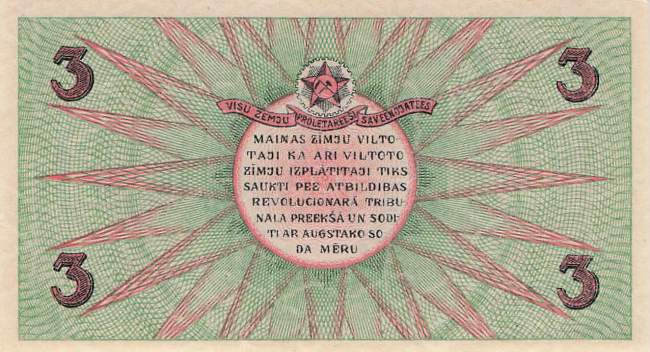 Lettland pr2 3 Rubli 1920